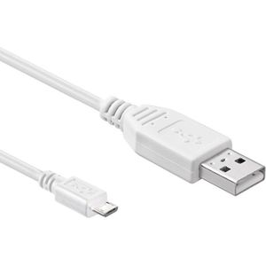 USB-A naar Micro USB-B Kabel - USB 2.0 - 3 meter - Wit