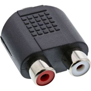 Stereo Tulp (v) - 3,5mm Stereo Jack (v) Adapter - Zwart