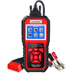 KONNWEI KW870 - Accutester - Zwart - 6 en 12V - Met OBD2 adapter