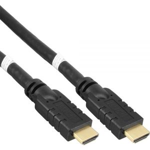 InLine Actieve HDMI 1.4 Kabel 30m Verguld Rond Zwart