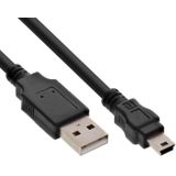 USB-A naar Mini USB-B Kabel - USB 2.0 - 3 meter - Zwart
