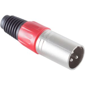 Soldeerbare XLR 3-pin Connector (m) - Met Trekontlasting - Metaal - Rood