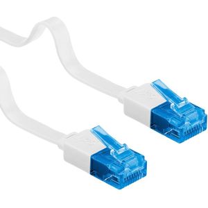 UTP CAT6A 10 Gigabit Netwerkkabel - plat - CU - 1 meter - Wit