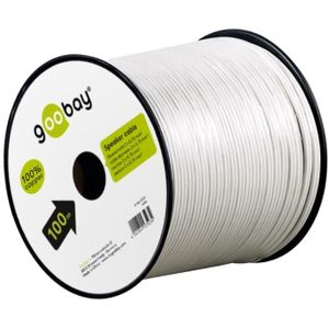 Luidsprekerkabel OFC 2 x 0,75mm2 - Wit - 100 meter