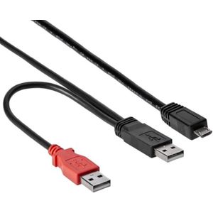 StarTech USB Y-Kabel - 2x USB-A naar Micro USB-B - 0,9 meter - Zwart