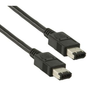 FireWire 400 kabel met 6-pins - 6-pins connectoren / zwart - 1,8 meter