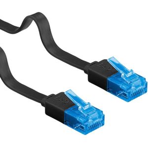 UTP CAT6A 10 Gigabit Netwerkkabel - plat - CU - 0,5 meter - Zwart