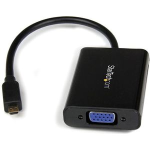 StarTech Micro HDMI naar VGA Adapter met 3,5mm Stereo Jack - Full HD 60Hz - 0,15 meter - Zwart