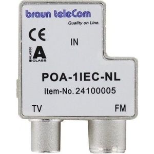 Braun Telecom - Audiokabel - RTV splitter POA 1 IEC-NL - 2 uitgangen