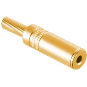 Soldeerbare 3,5mm Stereo Jack Connector (v) - Met Grommet - Metaal - Verguld - Goud