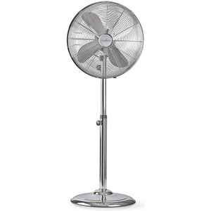 Nedis Staande Ventilator - Diameter: 400 mm - 3 Snelheden - Zwenkfunctie - 50 W - Verstelbare hoogte - Nee - Chroom