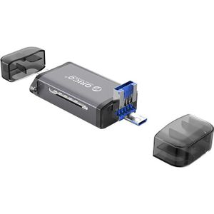 Orico USB-A Kaartlezer - 6-in-1 - OTG functie - USB 3.2 Gen 1 - Grijs