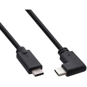 USB-C Kabel - Een kant haaks - USB 3.2 Gen 2 - 2 meter - Zwart