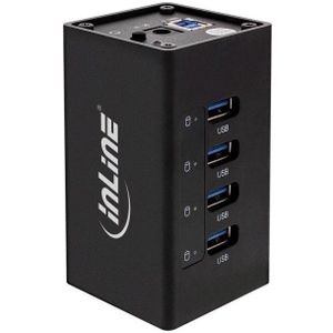 Inline 4 poorts USB hub 2,5A Zwart