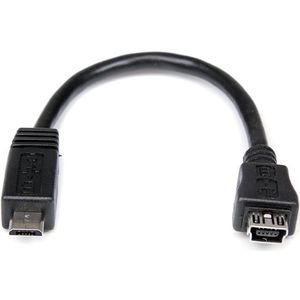 StarTech 15cm Micro USB naar Mini USB Verloopkabel M/F