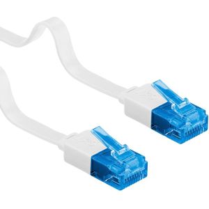 UTP CAT6A 10 Gigabit Netwerkkabel - plat - CU - 20 meter - Wit