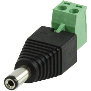 Schroefbare DC-plug (m) Connector - Zwart