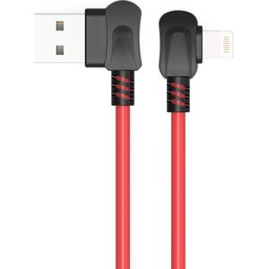 Orico Haakse USB-A naar Haakse Lightning Kabel - Nylon Sleeve - 1 meter - Rood