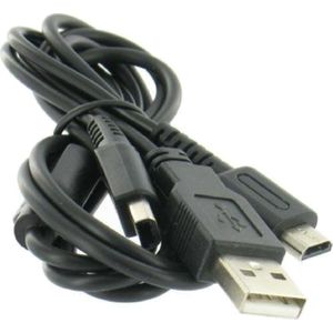 3-in-1 USB Oplaadkabel voor Nintendo New 2DS, New 3DS, 2DS, 3DS, DSi en DS Lite - 1 meter - Zwart