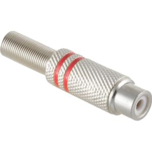 Soldeerbare Mono Tulp Connector (v) - Metaal - Zilver - Rood accent