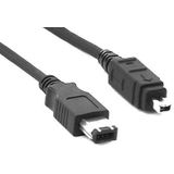 FireWire 400 kabel met 4-pins - 6-pins connectoren / zwart - 3 meter