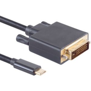 USB-C naar DVI-D Kabel - 24+1 - Dual Link - 4K 30Hz - 1,8 meter - Zwart