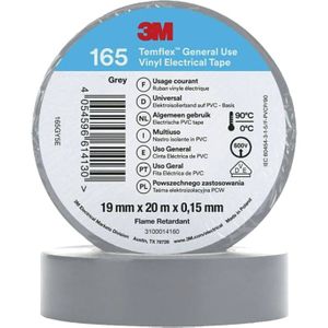3M Isolatie Tape - 19mm breed - 0,152mm dik - 20 meter - Grijs