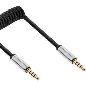 Premium 3,5mm Jack 4-polig audio spiraalkabel - 0,50 meter