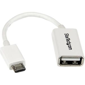 StarTech 12 cm witte micro-USB naar USB-OTG hostadapter M/F