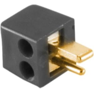 2-pin DIN Luidsprekerconnector (m) - Schroefbaar - Verguld - Zwart
