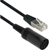 Cavus RJ45 (m) naar 8-pin DIN (v) Kabel - Voor B&O - 0,15 meter - Zwart