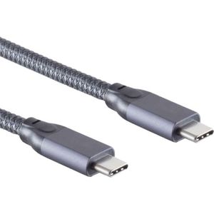 USB-C Kabel - USB 3.2 Gen 2x2 - Nylon Sleeve - 1 meter - Zwart