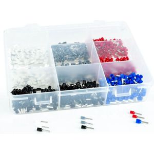 Assortiment geïsoleerde adereindhulzen - Enkelvoudig - 900 stuks totaal