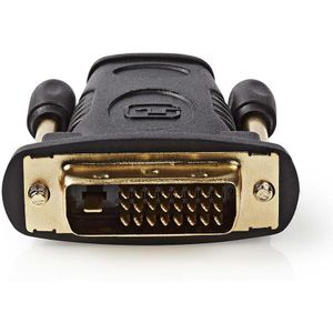 HDMI (v) - DVI-D (m) Adapter - 24+1 - Dual Link - Verguld - Zwart