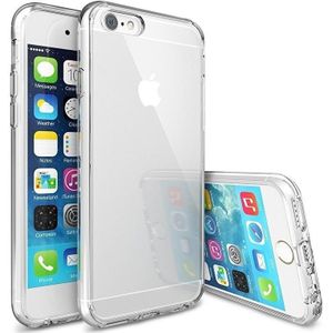 iPhone 6 / 6S Soft TPU Hoesje Transparant / Kleur - Transparant Roze