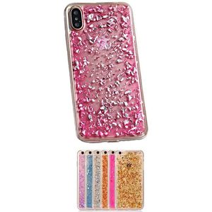 iPhone Xr TPU Bling Glitterhoesje Bladgoud - Look - Rosé Goud