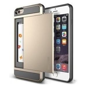 iPhone 6 Plus / 6S+ Slide Armor Hoesje Met Pashouder - Zilver