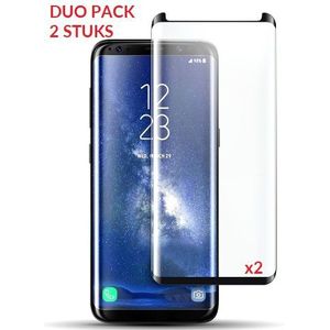 2 STUKS Galaxy S8 Plus Case Friendly 3D Tempered Glass Screen Protector - Volledig Transparant