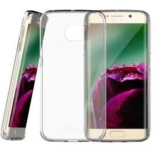 Galaxy S6 Edge Soft TPU Hoesje Transparant / Grijs / Roze - Transparant Roze
