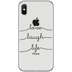 iPhone X / Xs Soft TPU Hoesje Love Laugh Life Print