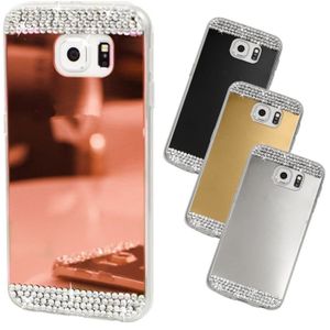 Galaxy S9 Plus Bling Spiegel Hoesje Met Strass-Steentjes - Rosé Goud