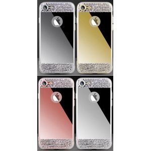 iPhone 7 / 8 / SE 2020 Bling Spiegel Hoesje Met Strass-Steentjes - Rosé Goud