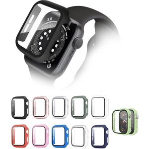 Apple Watch 2/3/4/5/6/SE Hard PC + Tempered Glass Hoesje - Transparant
