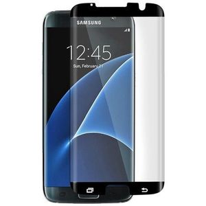 Galaxy S7 Edge Case Friendly 3D Curved Tempered Glass Screen Protector - Donkerblauw