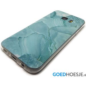 Galaxy S7 Edge Soft TPU Hoesje Marmer Design Azuurblauw