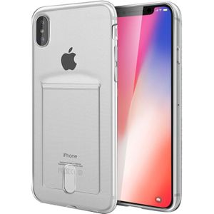 iPhone X / Xs Transparant TPU Hoesje Met Card Slot - Pasjesvakje