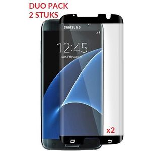 2 STUKS Galaxy S7 Edge Case Friendly 3D Tempered Glass Screen Protector - Donkerblauw