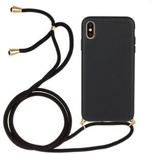 iPhone X / Xs Crossbody TPU Hoesje met Koord Zwart