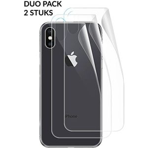 2 STUKS iPhone Xs Max Transparant Folie Achterkant Protector