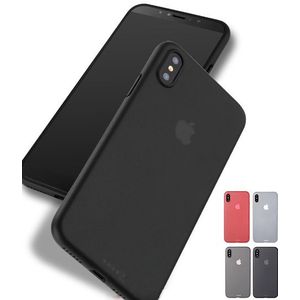 iPhone Xs Max Soft Plastic Matte Hoesje Zwart / Grijs / Wit / Rood - Transparant/Wit